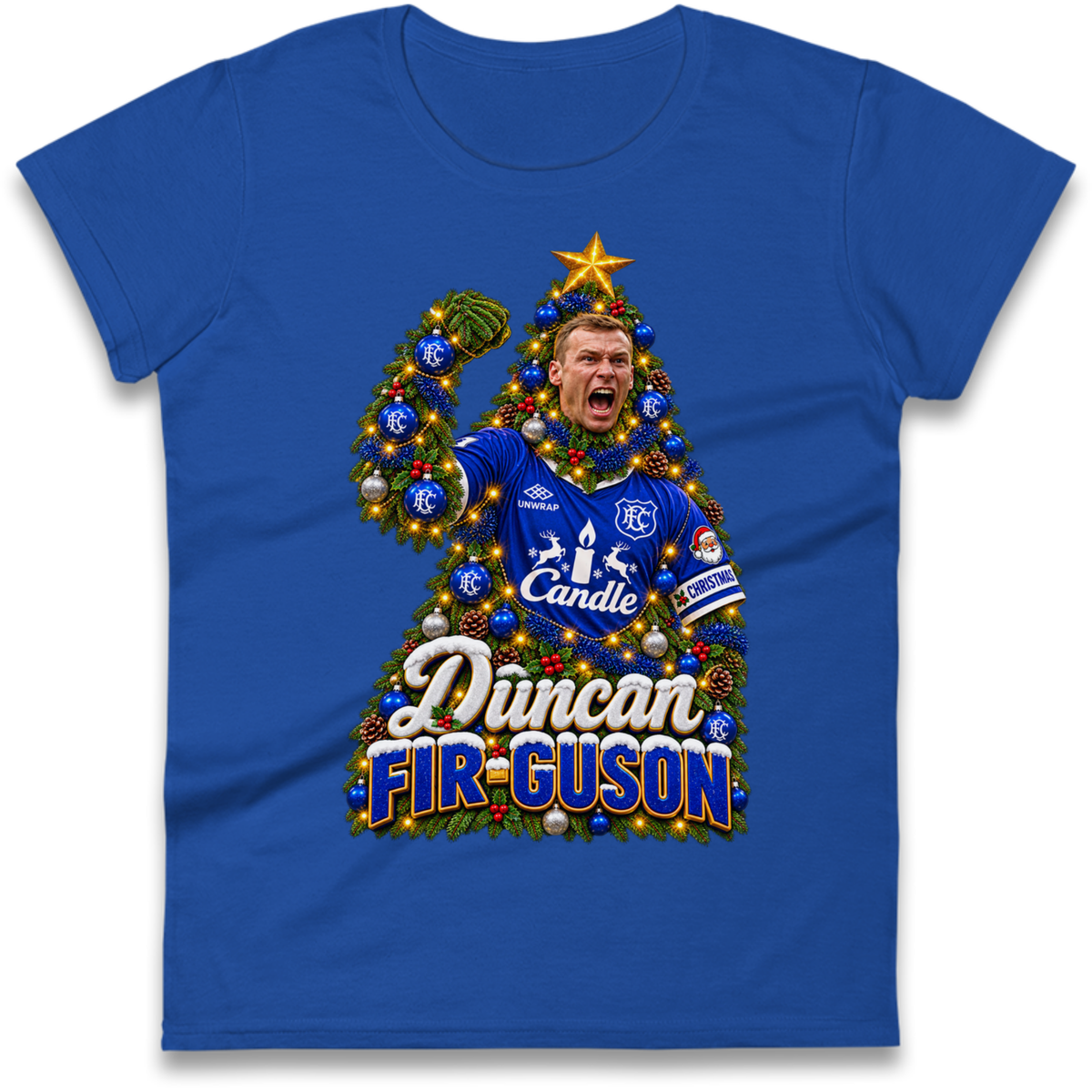 Duncan Ferguson Everton Christmas Ladies T-Shirt