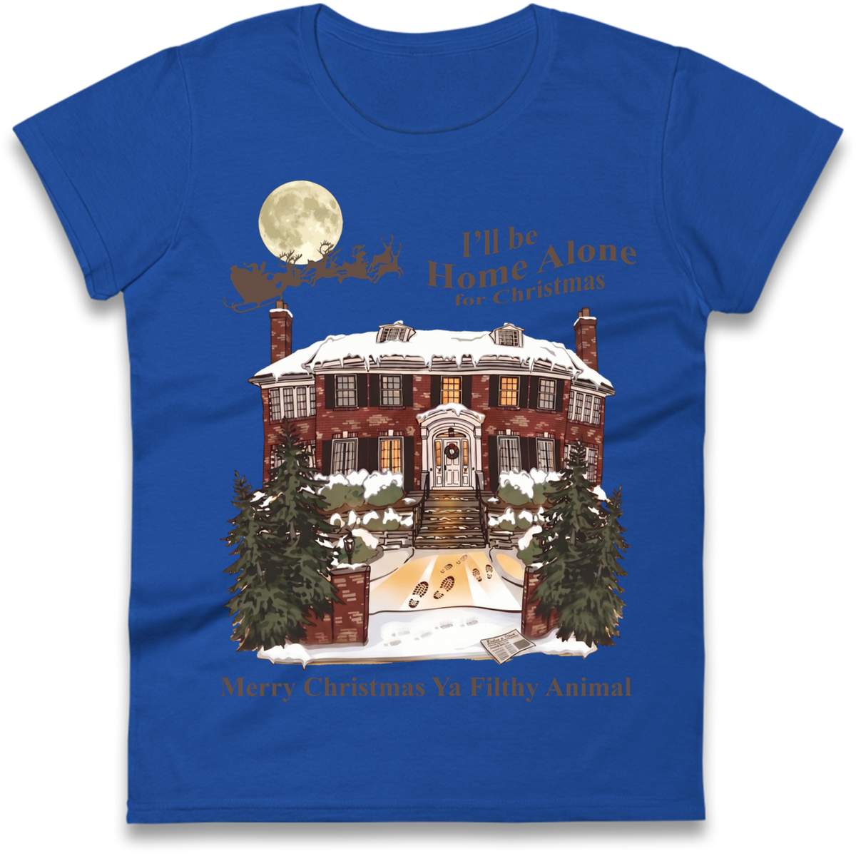 Home Alone Festive Christmas Ladies T-Shirt