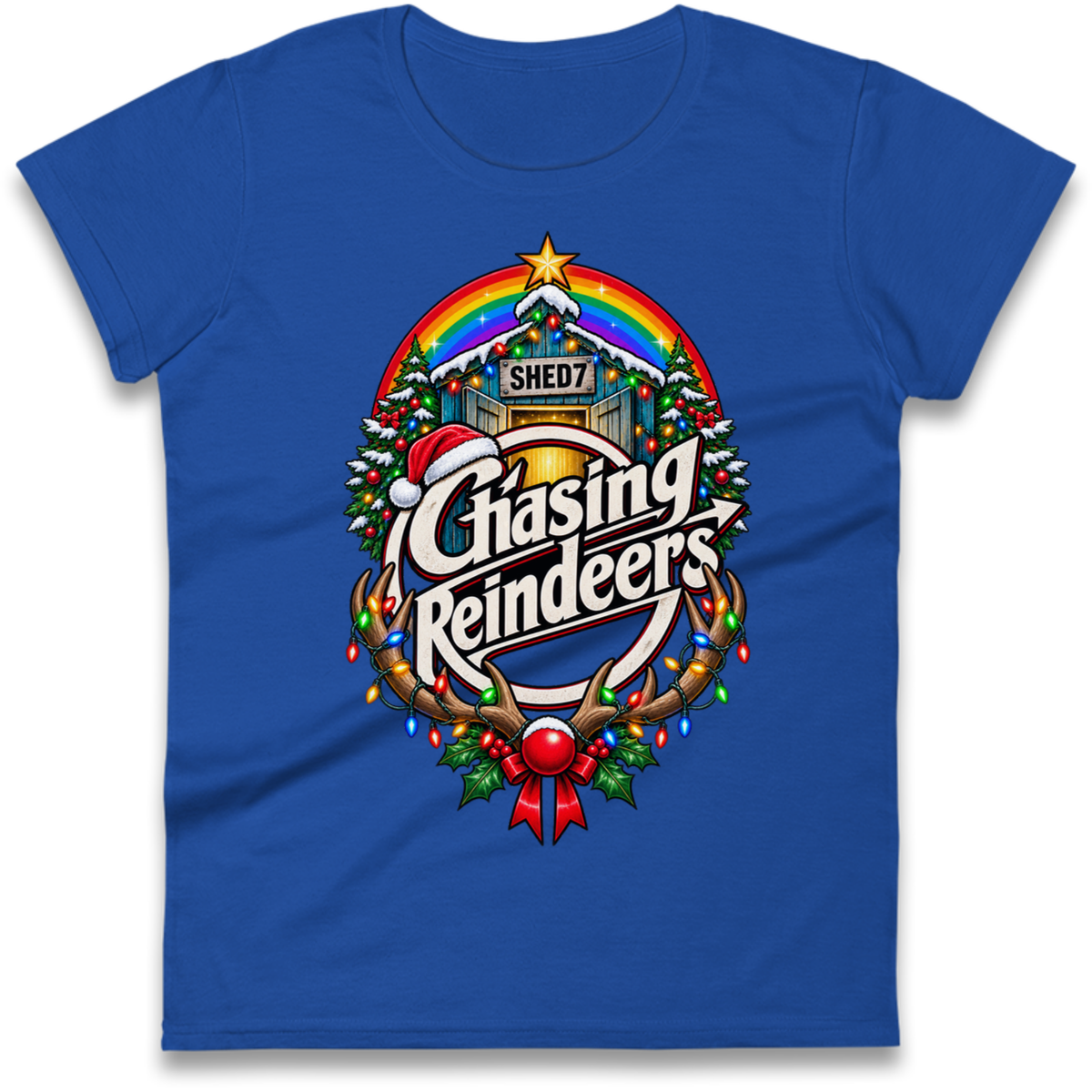 Shed Seven Christmas Ladies T-Shirt