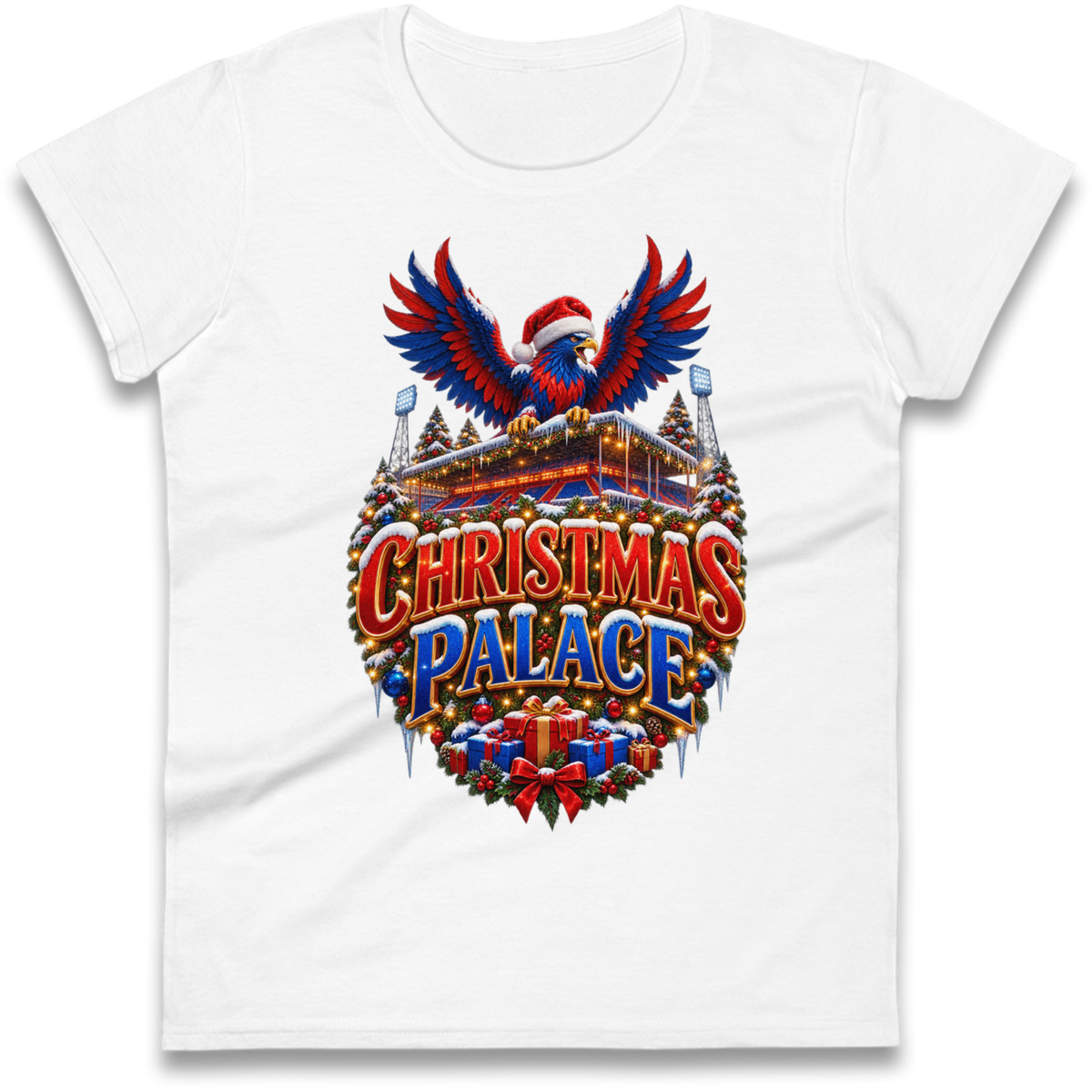 Crystal Palace Football Christmas Ladies T-Shirt