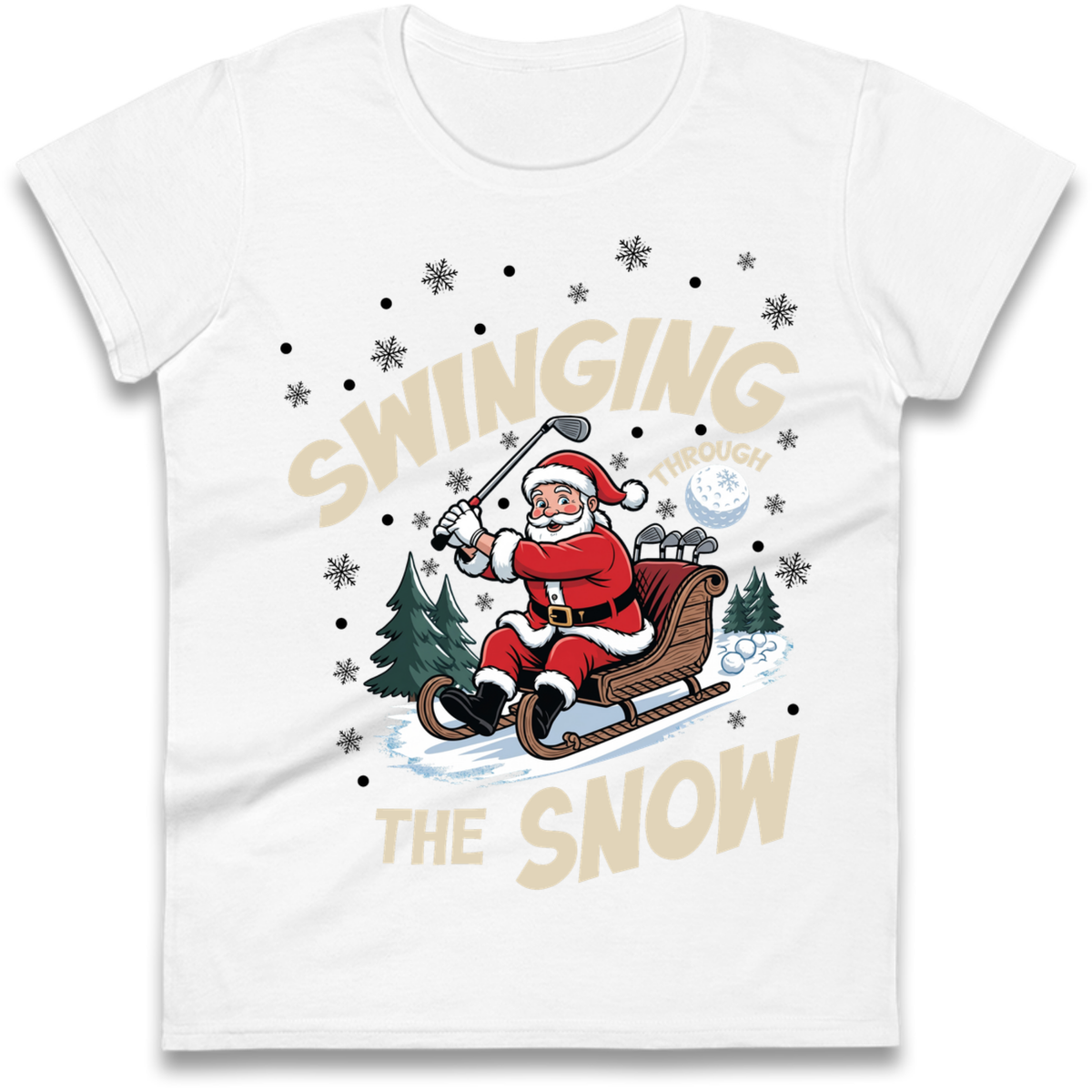 Christmas Golf Ladies T-Shirt