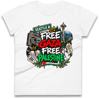 Macklemore Ed Sheeran Tour Palestine Ladies T-Shirt