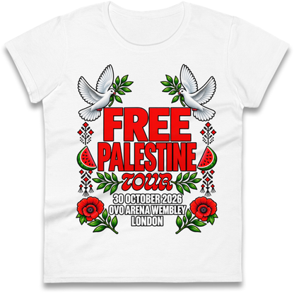 Macklemore and Friends Free Palestine Tour London 2026 Ladies T-Shirt