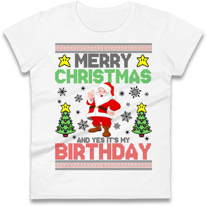 Santa birthday design Ladies T-Shirt