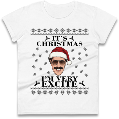 I Very Excite Christmas Ladies T-Shirt
