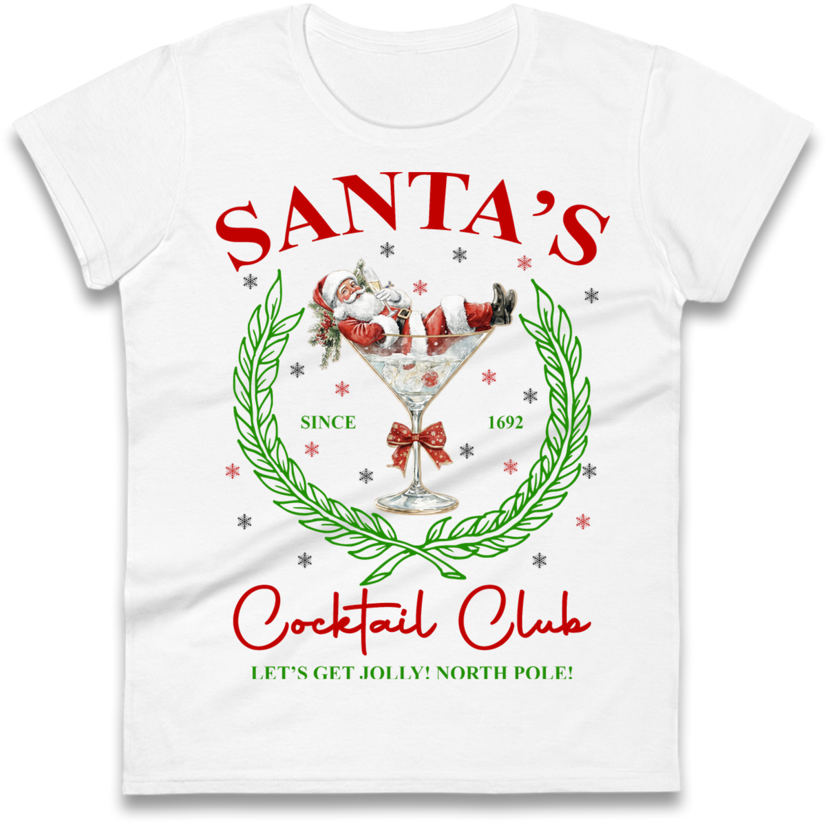 Cocktail Lover Christmas Ladies T-Shirt