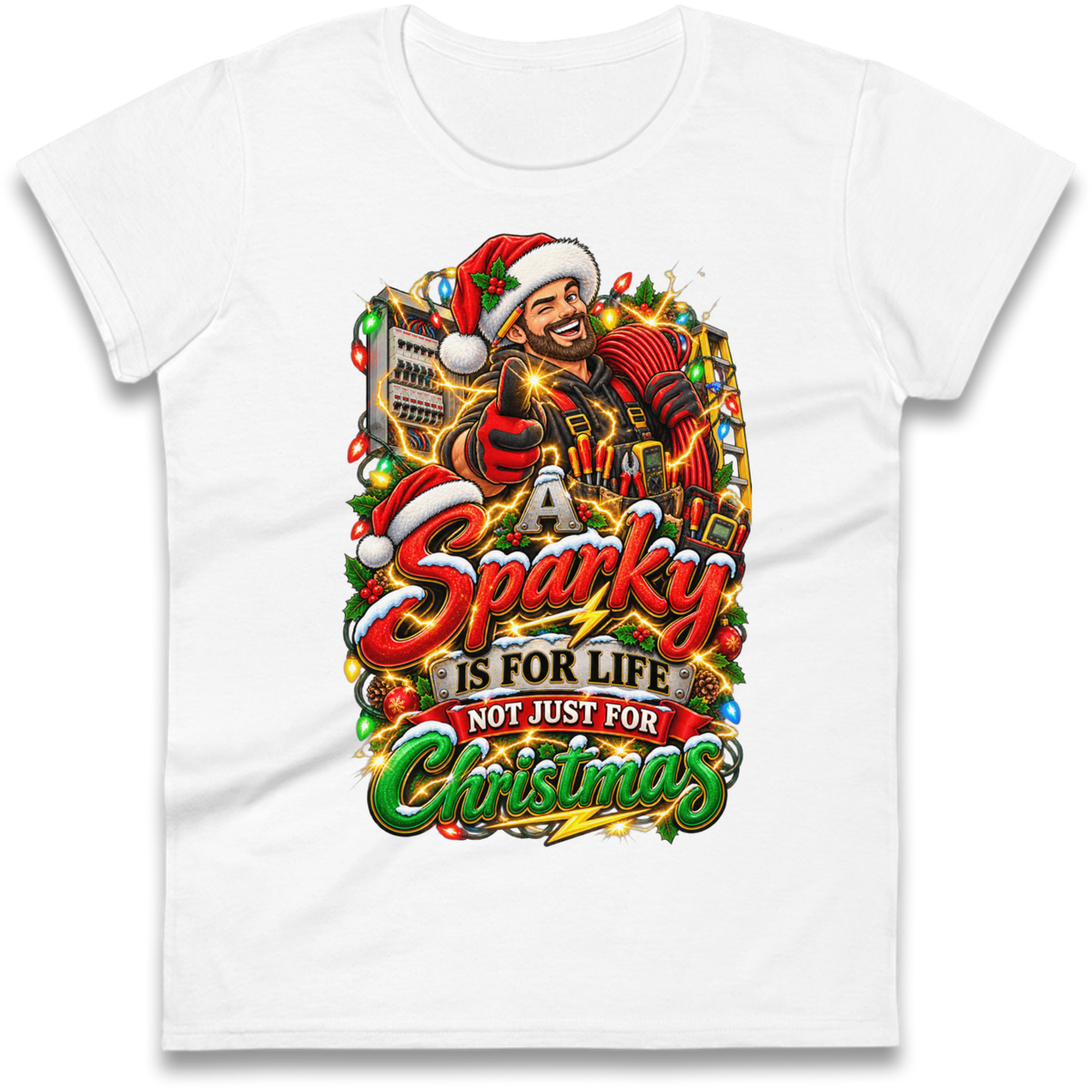 Sparky Christmas Ladies T-Shirt