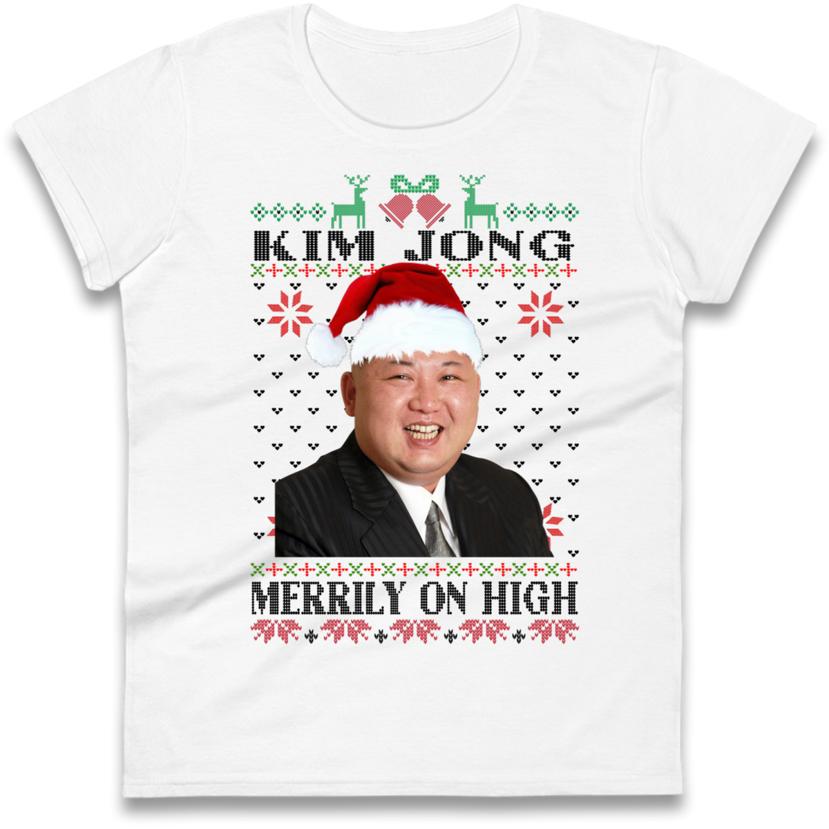 Kim Jong Christmas Ladies T-Shirt