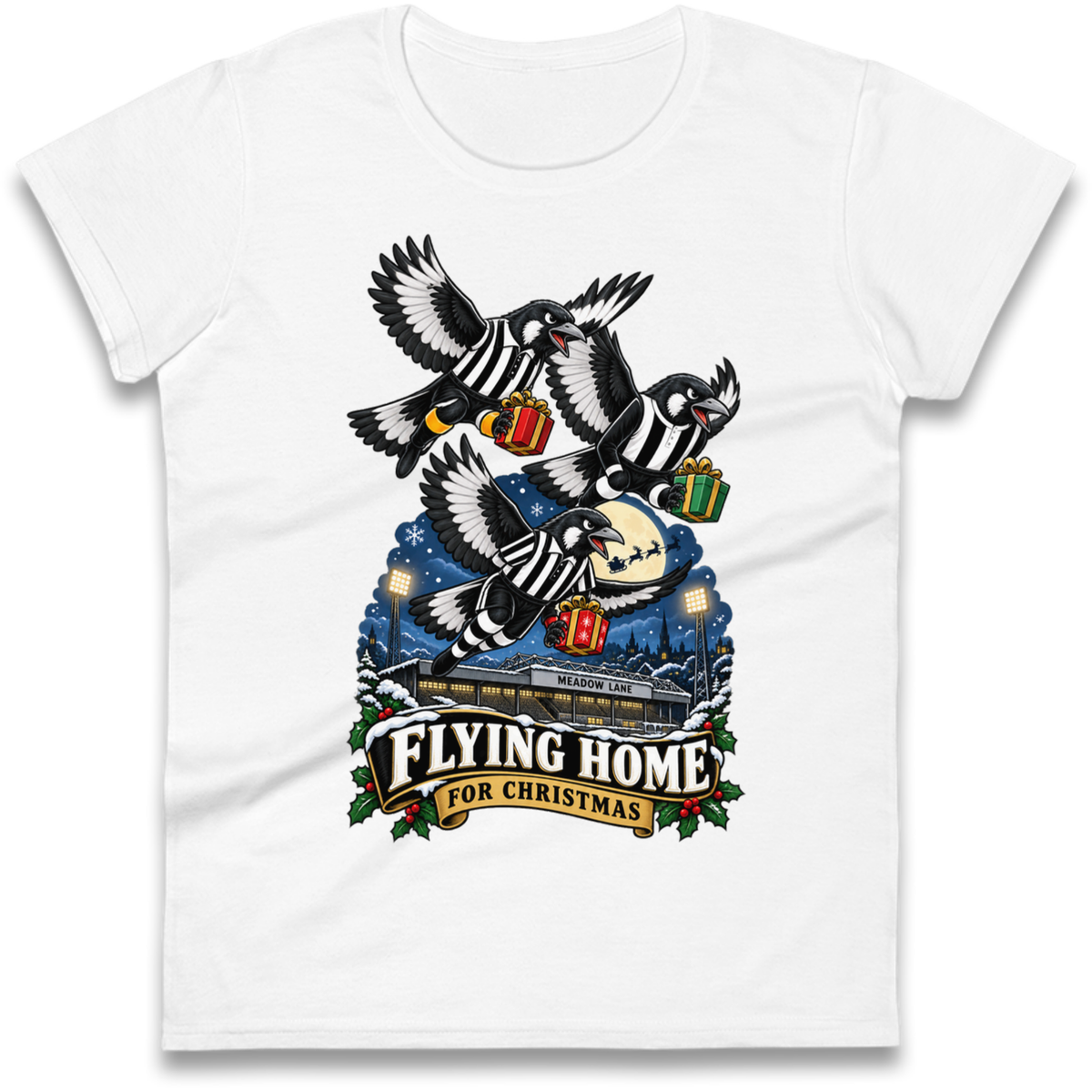 Notts County FC Christmas Ladies T-Shirt