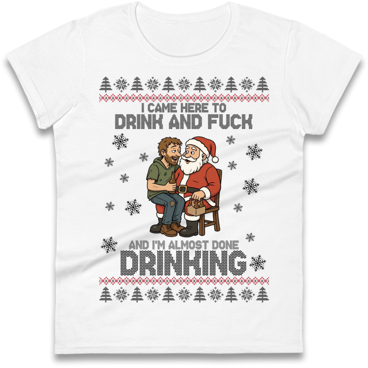 Rude Santa Graphic Ladies T-Shirt