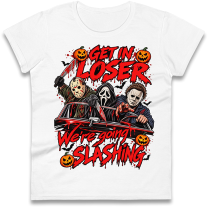 Retro Horror Movie Halloween Slasher Villains Ladies T-Shirt