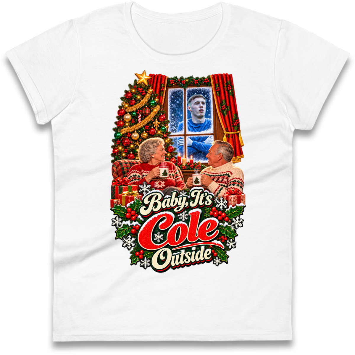 Chelsea Football Christmas Ladies T-Shirt