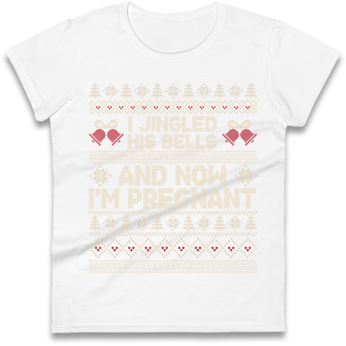 Pregnant At Christmas Ladies T-Shirt