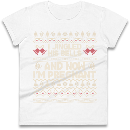 Pregnant At Christmas Ladies T-Shirt