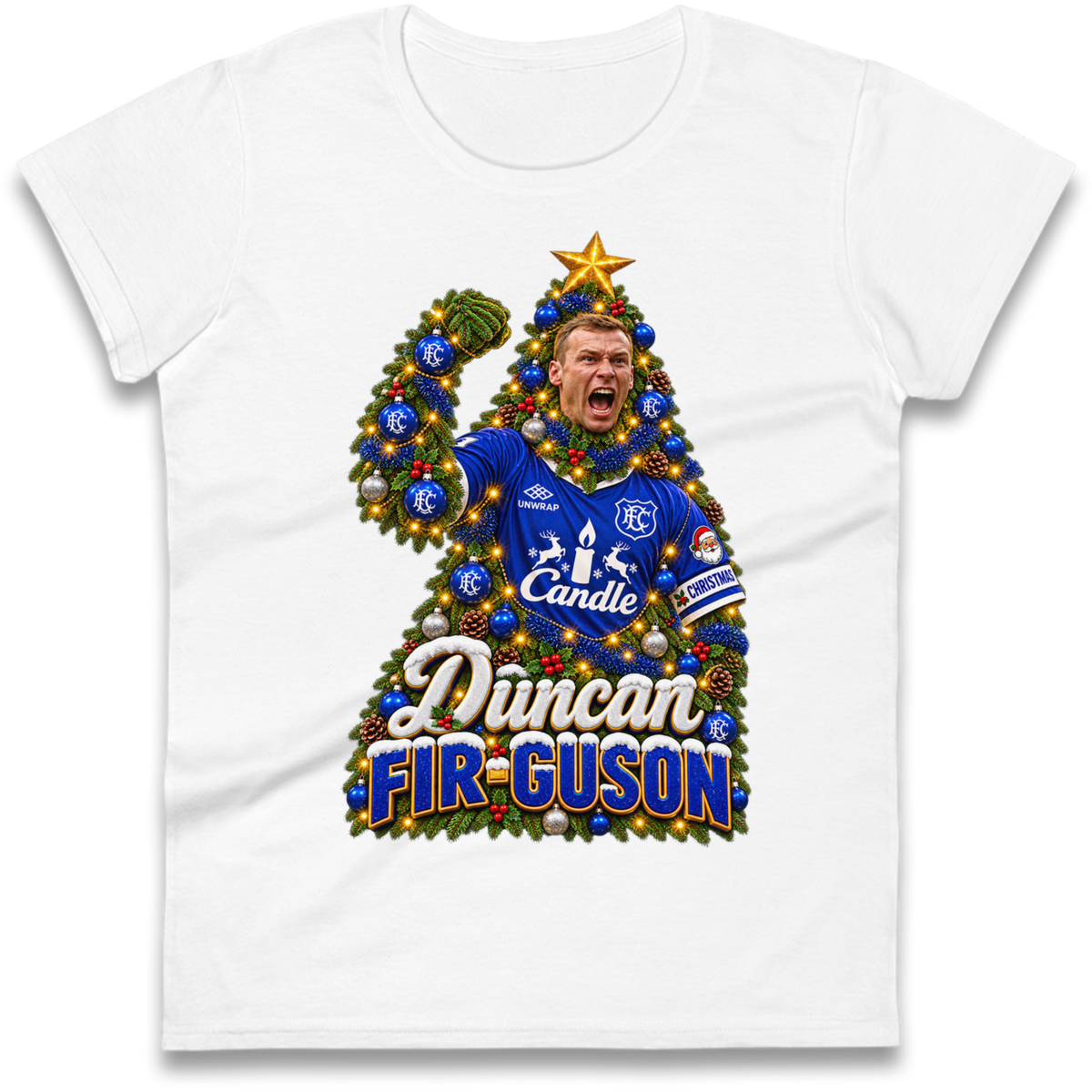 Duncan Ferguson Everton Christmas Ladies T-Shirt