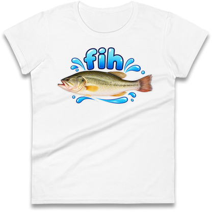 Fih Funny Bass Fish Ladies T-Shirt
