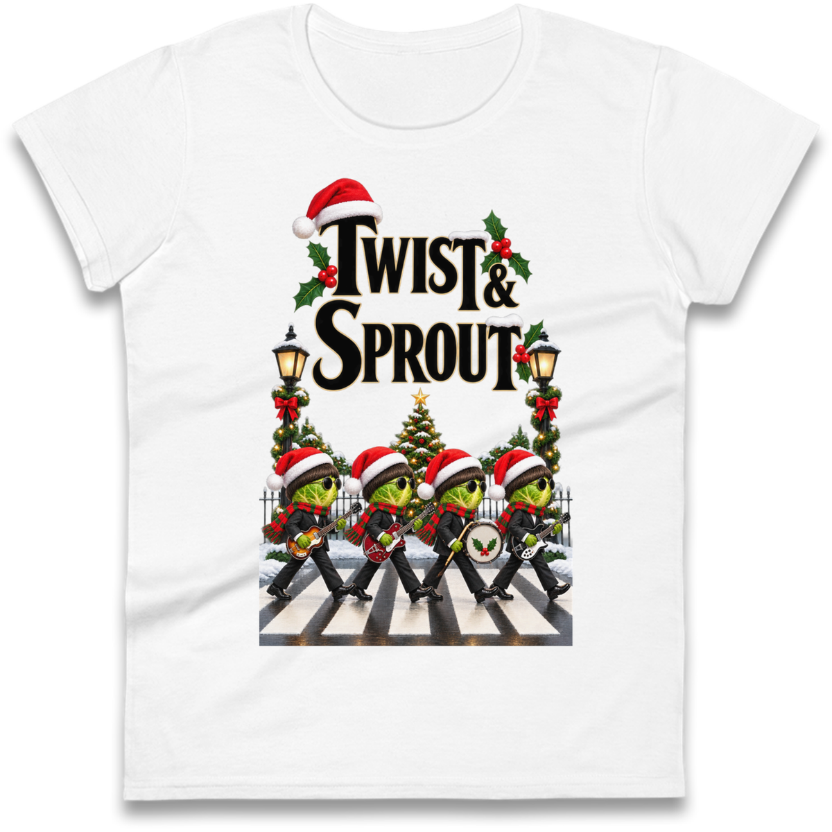 The Beatles Christmas Ladies T-Shirt