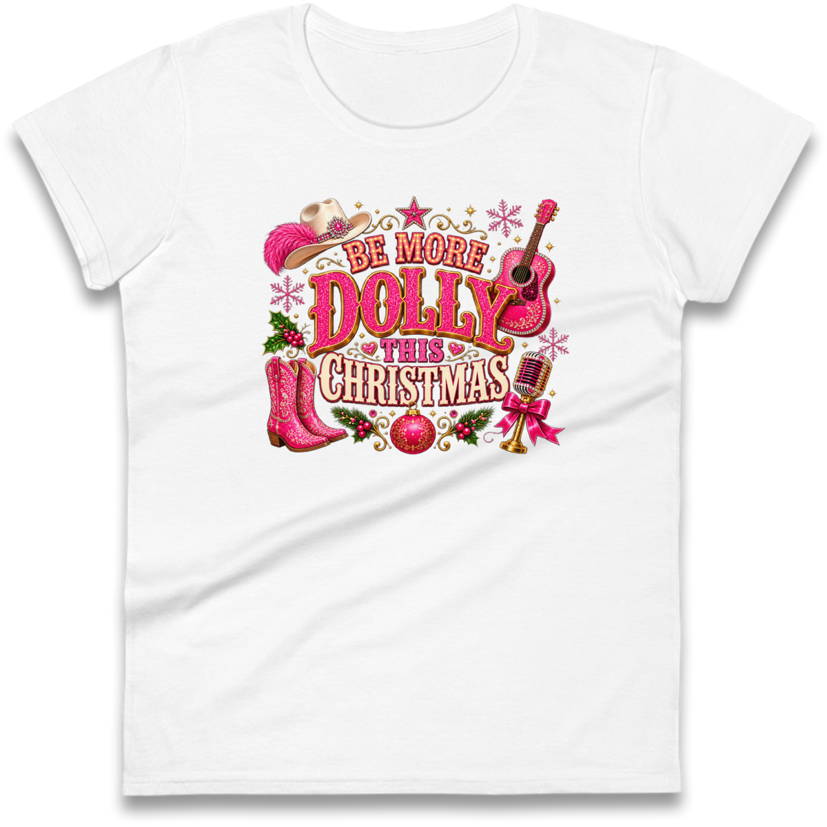 Dolly Parton Christmas Ladies T-Shirt