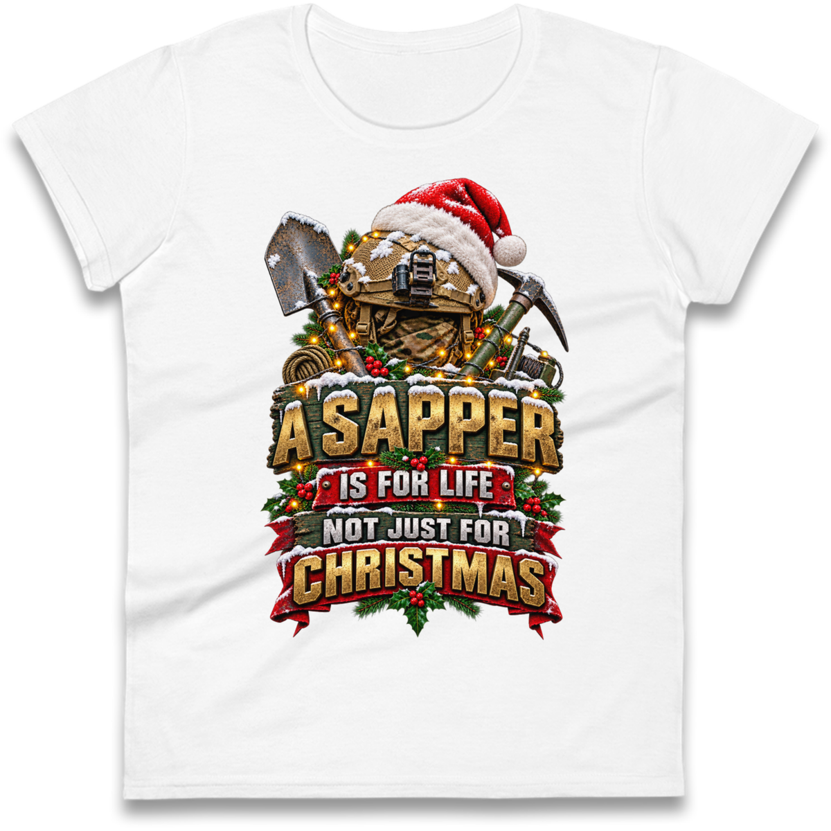 Royal Engineers Sappers Christmas Ladies T-Shirt
