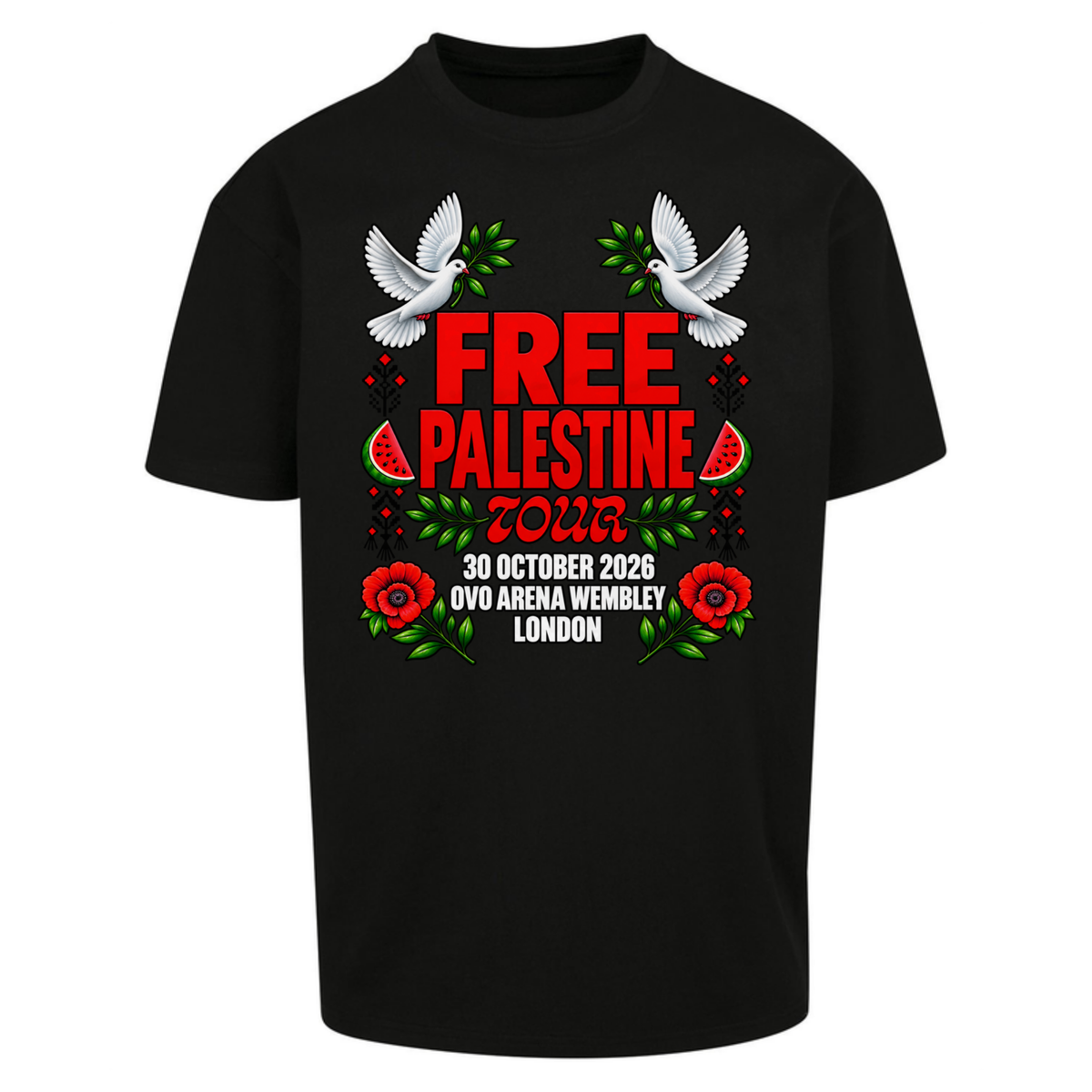 Macklemore and Friends Free Palestine Tour London Oversized T-Shirt