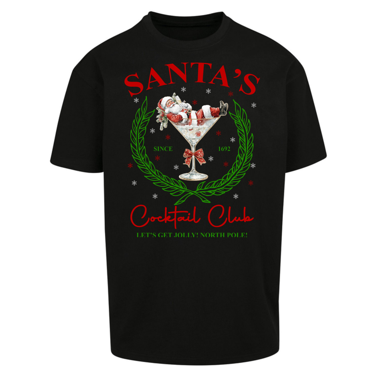 Cocktail Lover Christmas Oversized T-Shirt