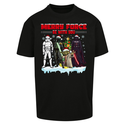 Merry Force Be With You Christmas Oversized T-Shirt
