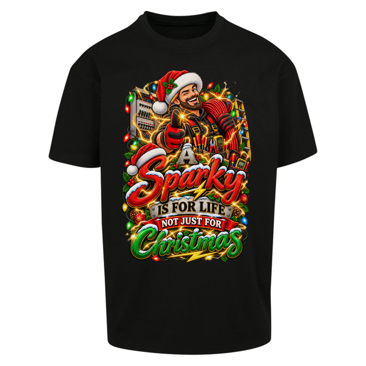 Sparky Christmas Oversized T-Shirt