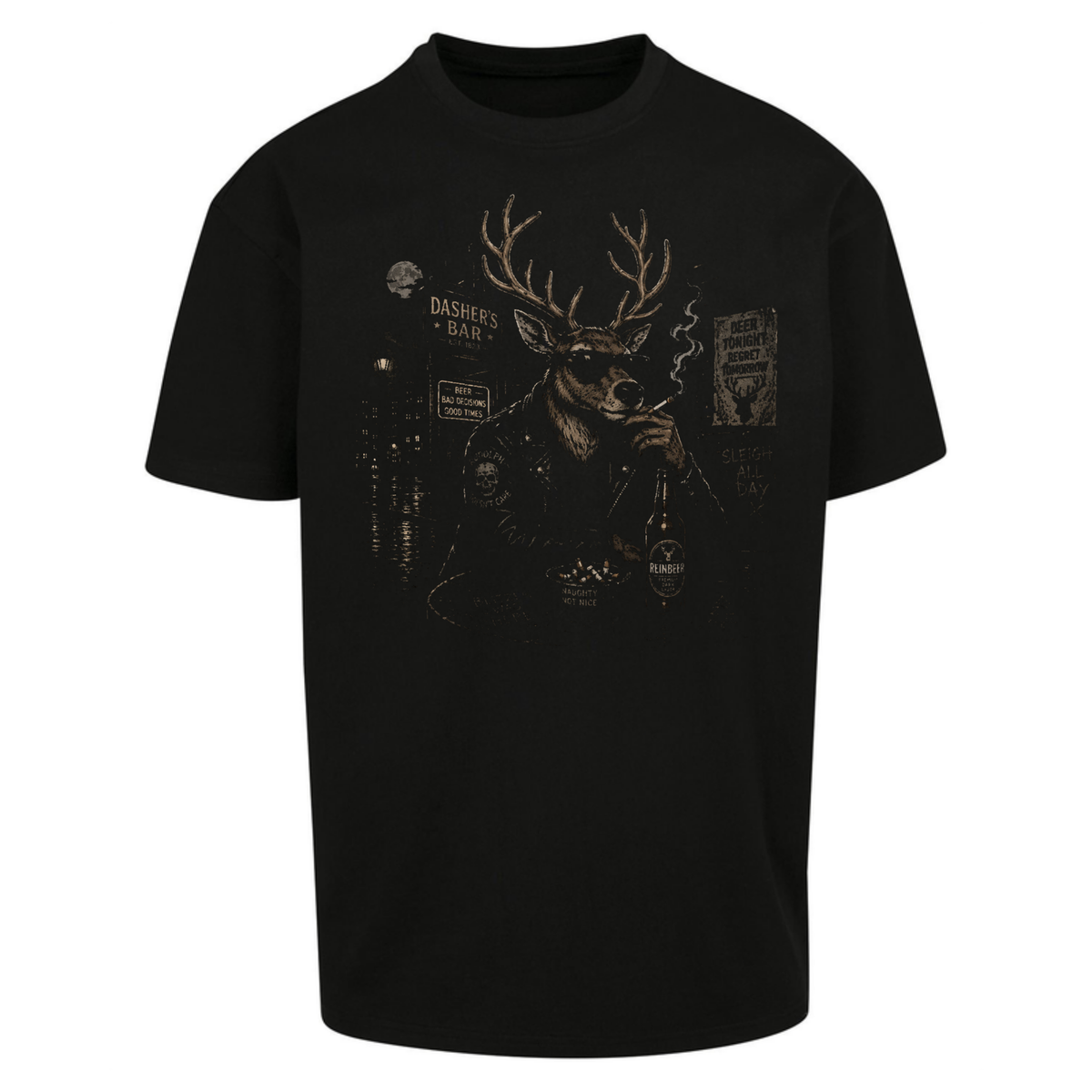 Reindeer Night Out Oversized T-Shirt
