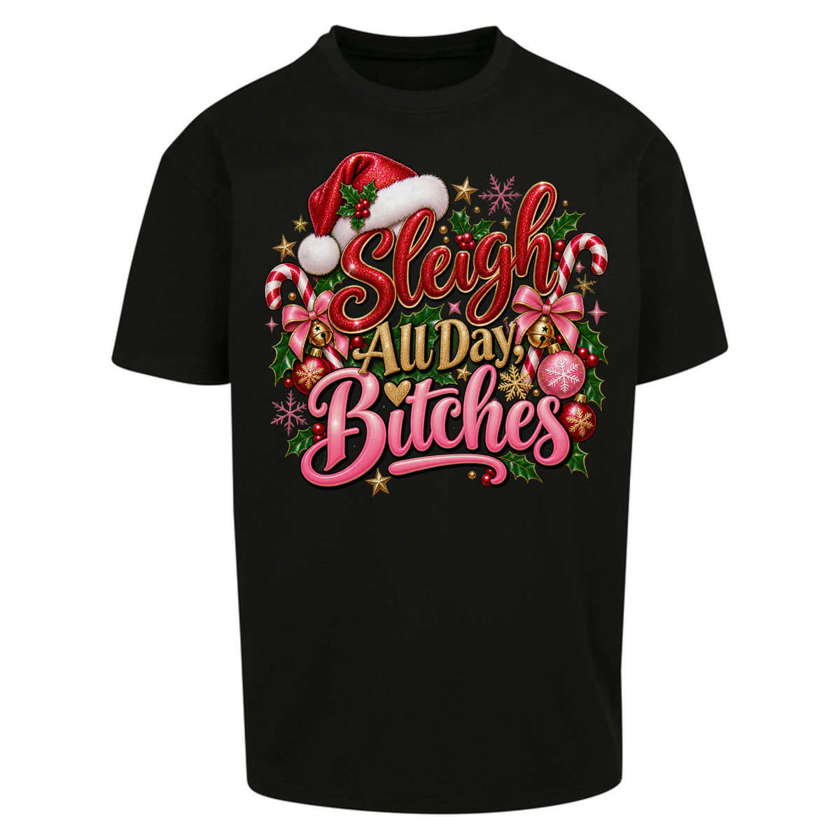 Womens Christmas Oversized T-Shirt