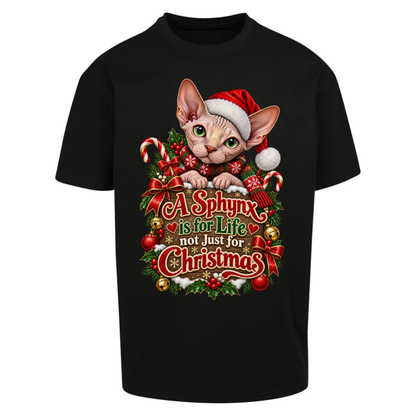 Sphynx Cat Christmas Oversized T-Shirt