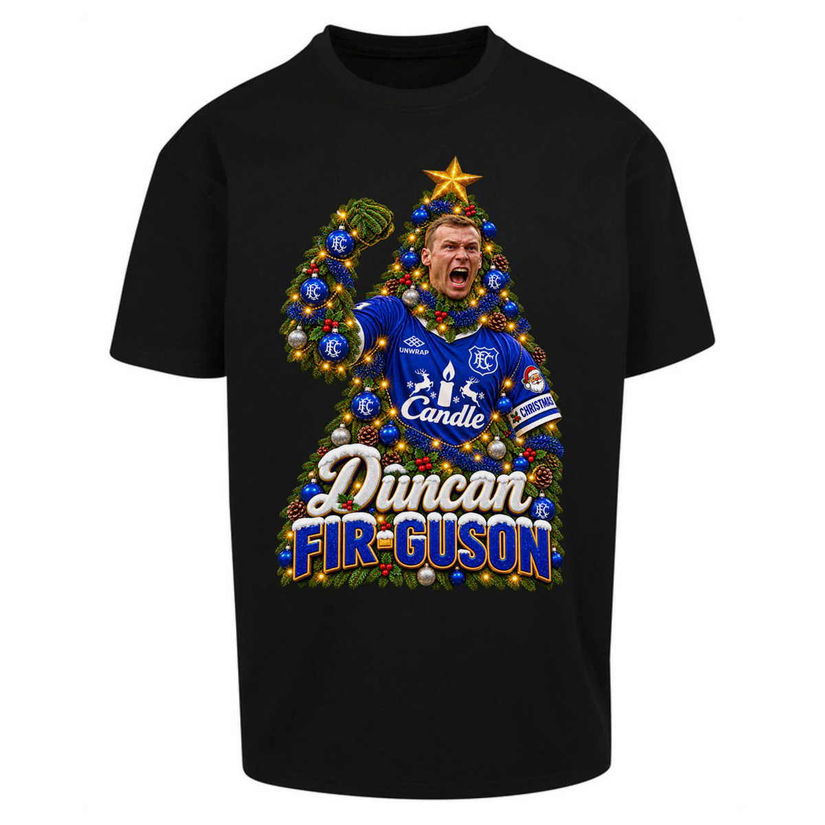 Duncan Ferguson Everton Christmas Oversized T-Shirt
