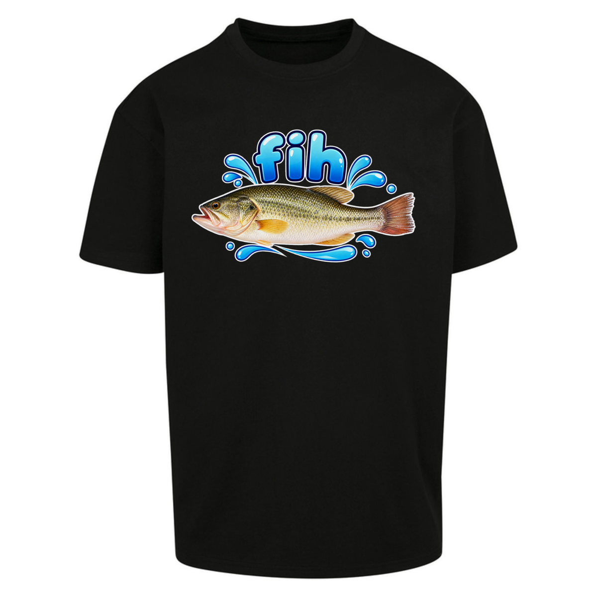 Fih Funny Bass Fish Oversized T-Shirt