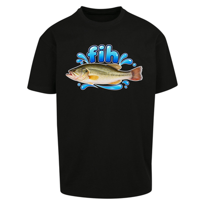 Fih Funny Bass Fish Oversized T-Shirt