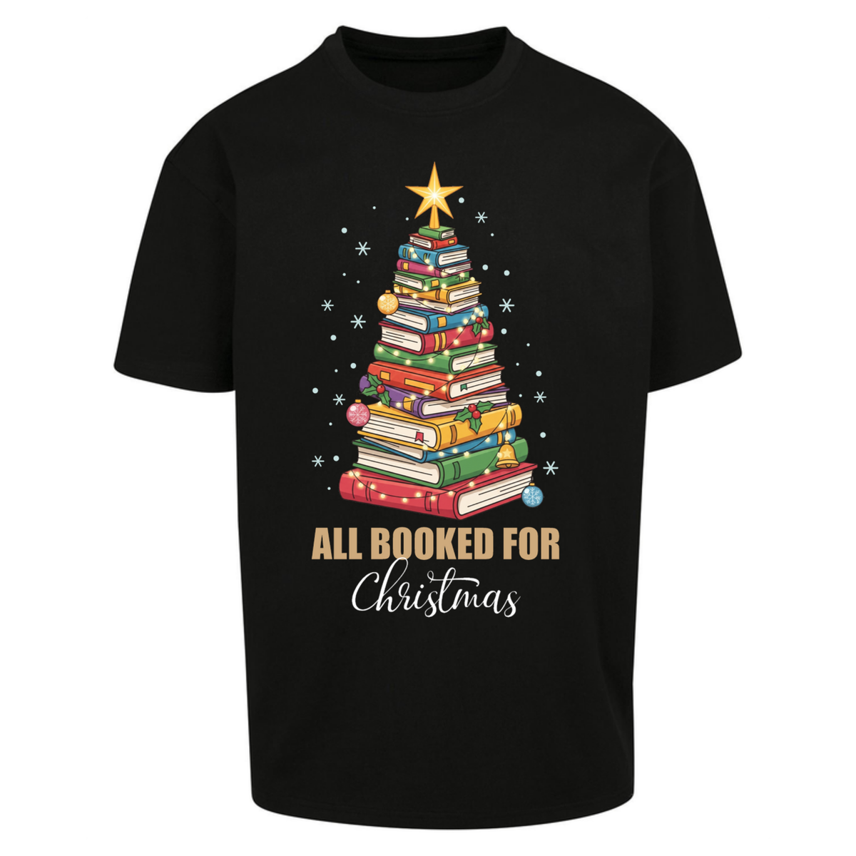 Book Tree Christmas Oversized T-Shirt
