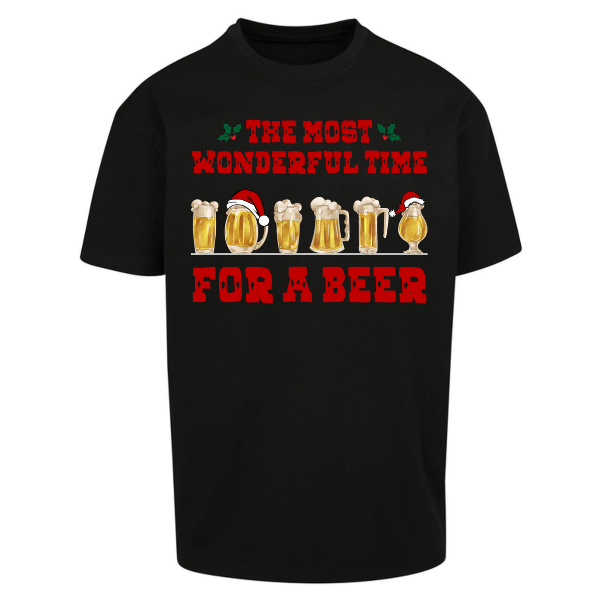 Festive Pint Graphic Oversized T-Shirt