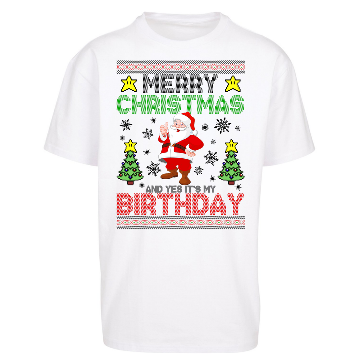 Santa birthday design Oversized T-Shirt