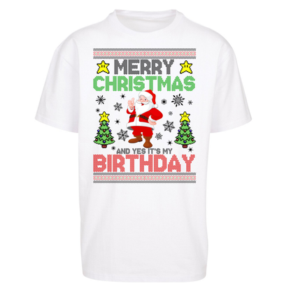 Santa birthday design Oversized T-Shirt