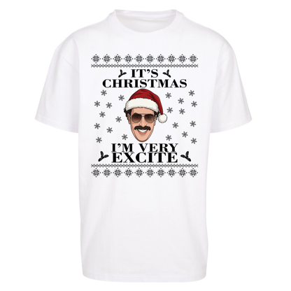 I Very Excite Christmas Oversized T-Shirt