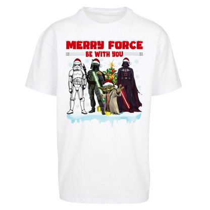 Merry Force Be With You Christmas Oversized T-Shirt