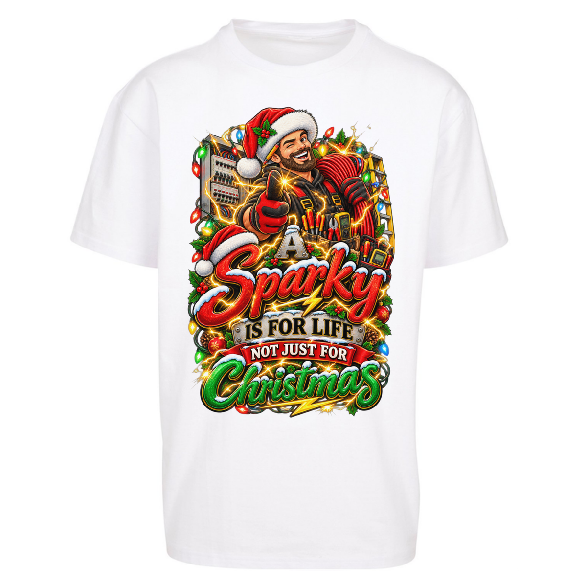 Sparky Christmas Oversized T-Shirt