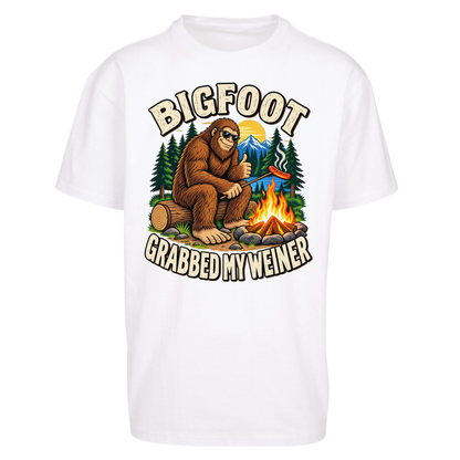 Bigfoot Grabbed My Weiner Camping Oversized T-Shirt