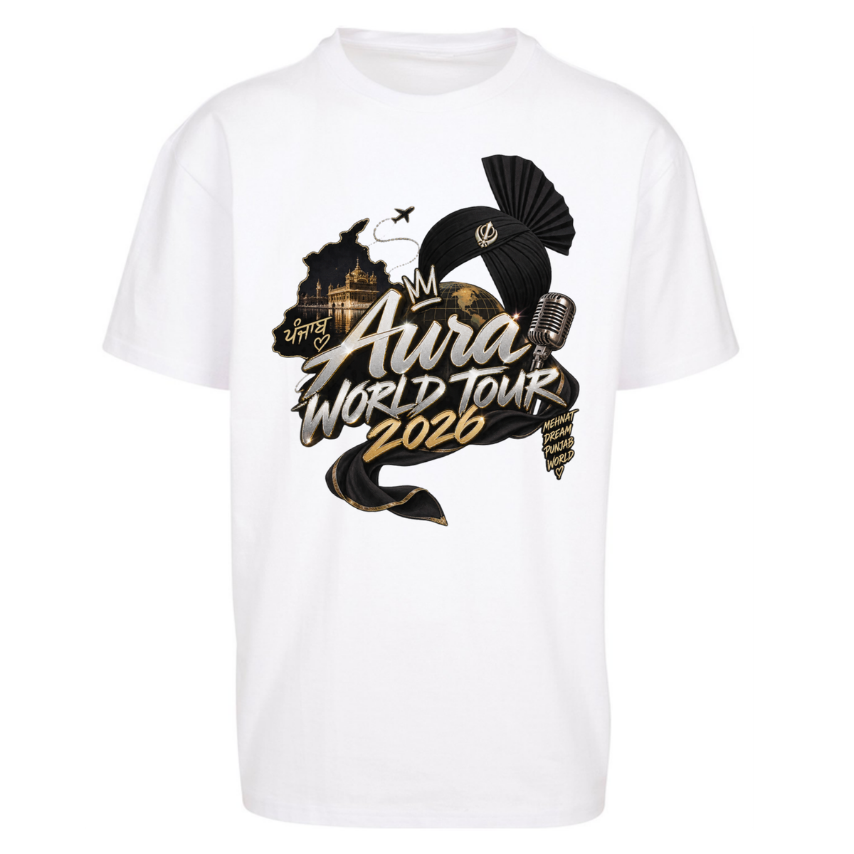 Diljit Dosanjh Aura World Tour 2026 Oversized T-Shirt