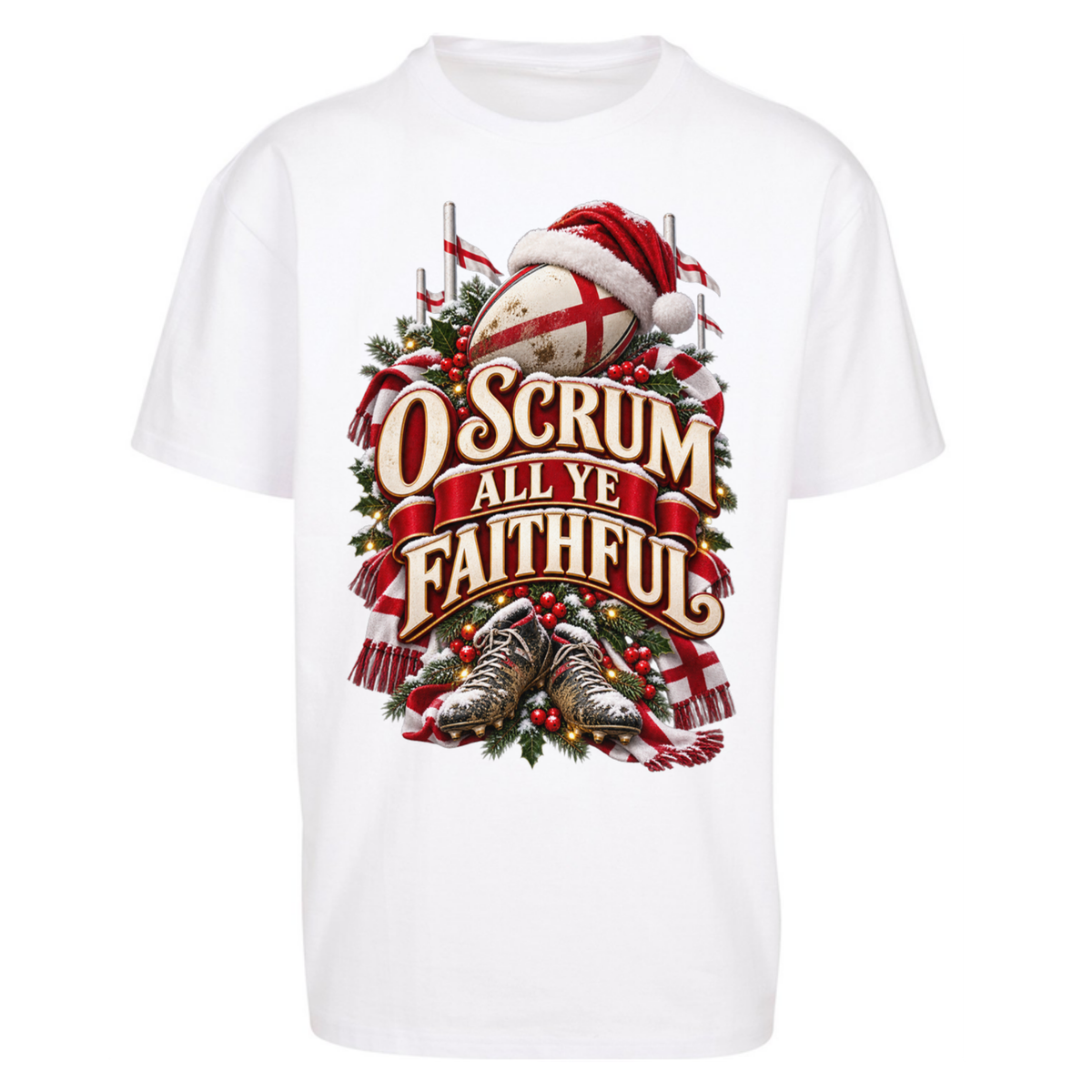 England Rugby Christmas Oversized T-Shirt