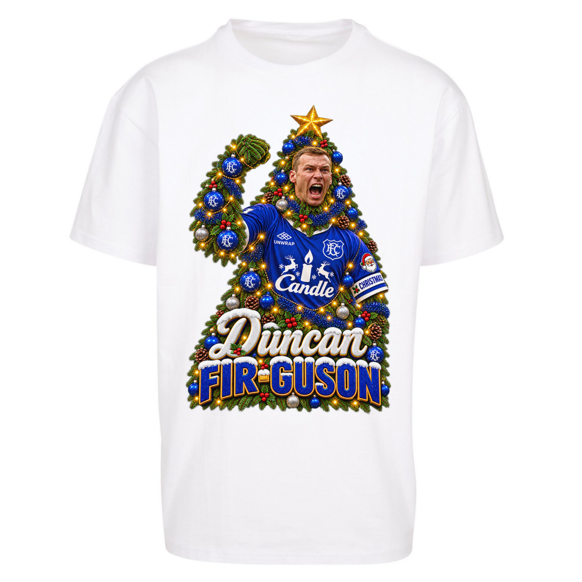 Duncan Ferguson Everton Christmas Oversized T-Shirt