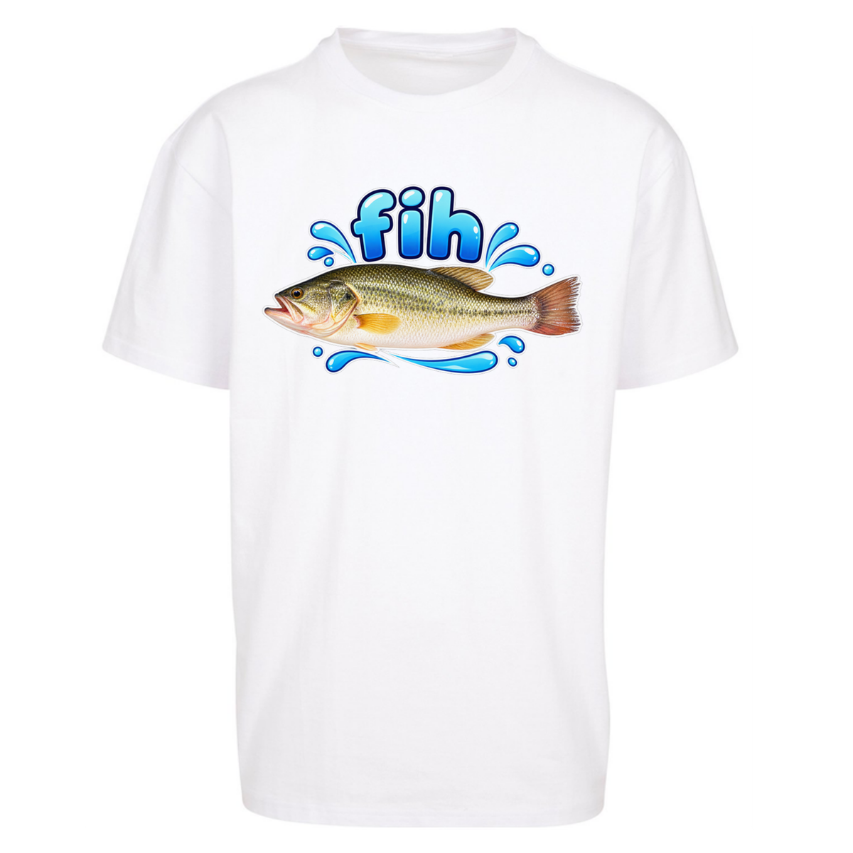 Fih Funny Bass Fish Oversized T-Shirt