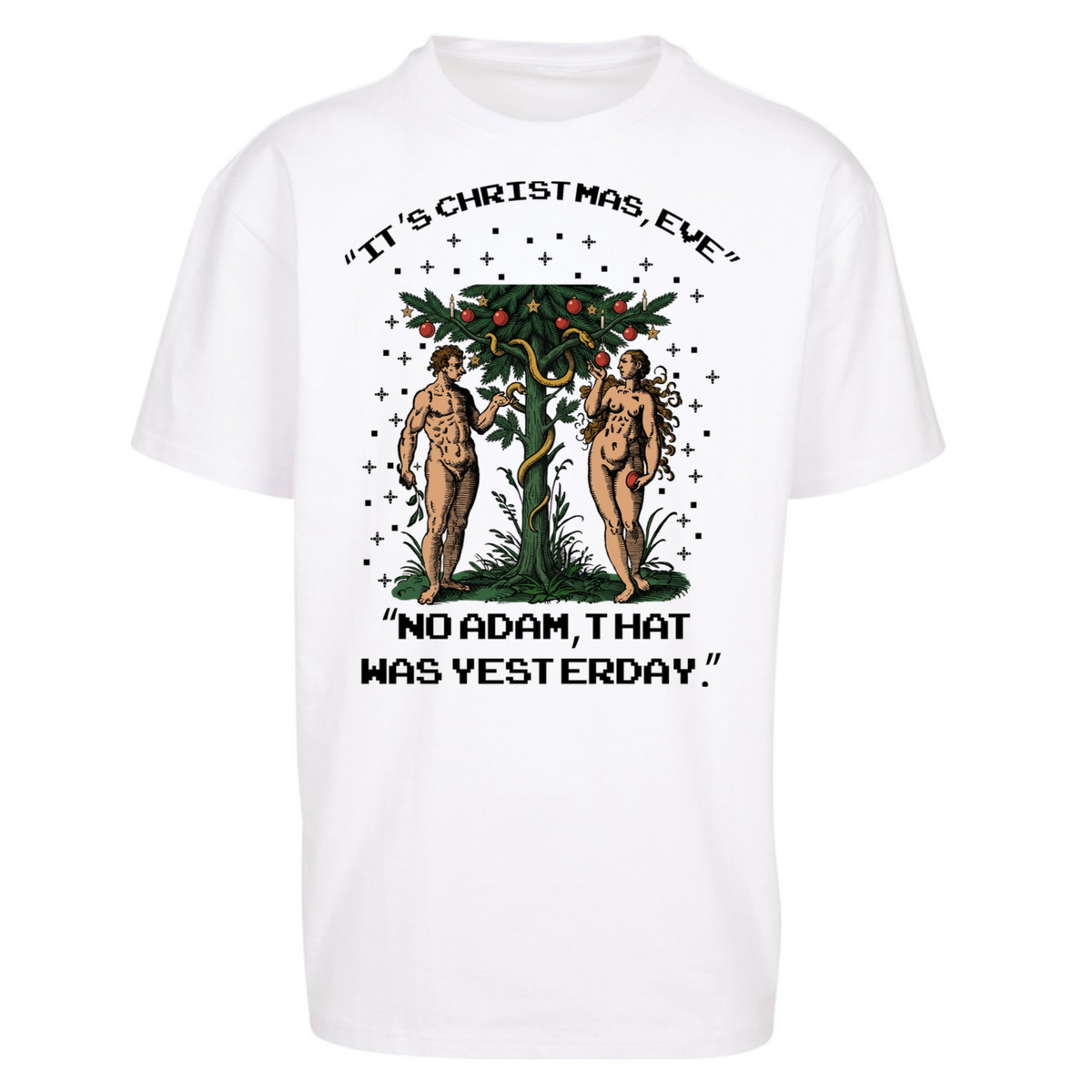 Adam & Eve Christmas Jumper Oversized T-Shirt