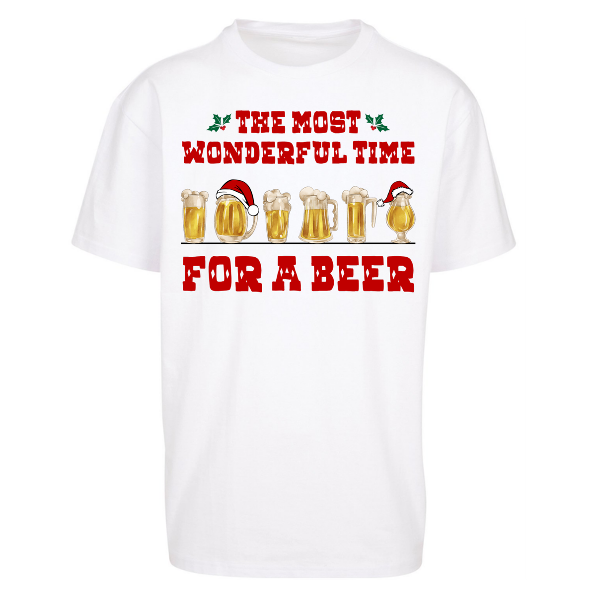 Festive Pint Graphic Oversized T-Shirt