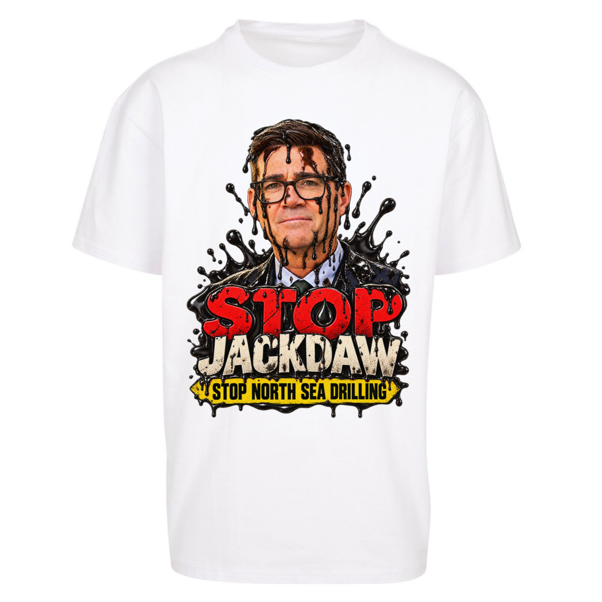 Stop Jackdaw Stop North Sea Drilling Andy Burnham Oversized T-Shirt