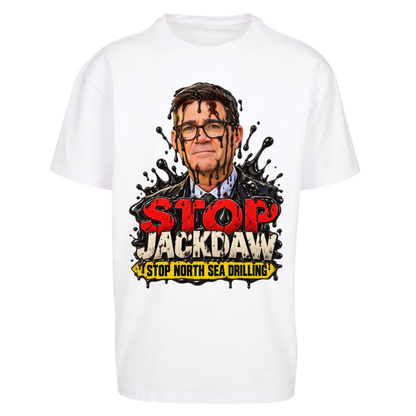 Stop Jackdaw Stop North Sea Drilling Andy Burnham Oversized T-Shirt