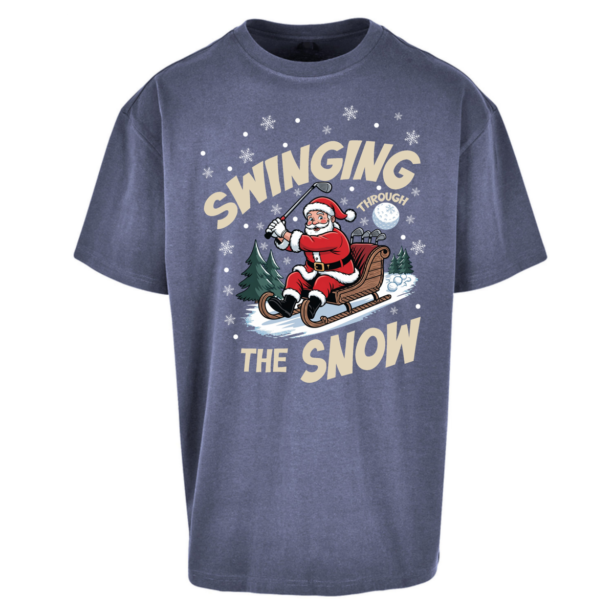 Christmas Golf Oversized T-Shirt